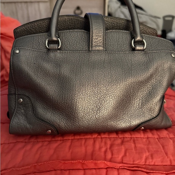 Coach Gun Metal Gray Leather Satchel - Picture 2 of 8